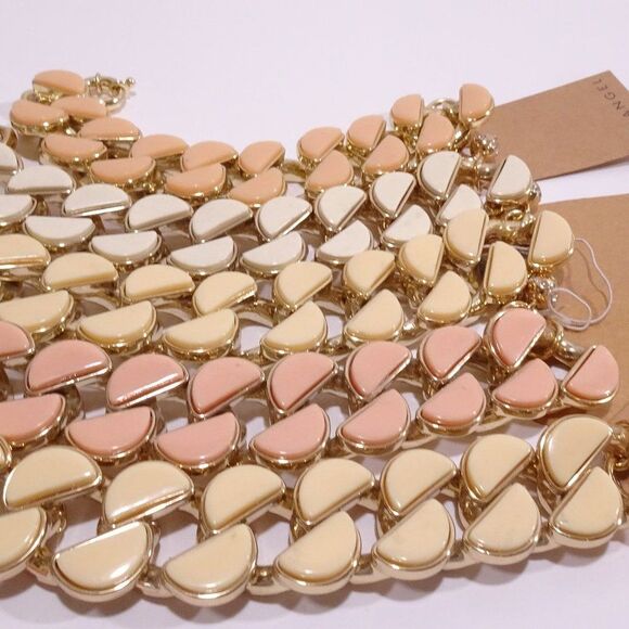 Lee Angel  Half-Moon Howlite and Steel bracelet NWT $198.00 CRM gold Neiman Marc - Picture 3 of 8